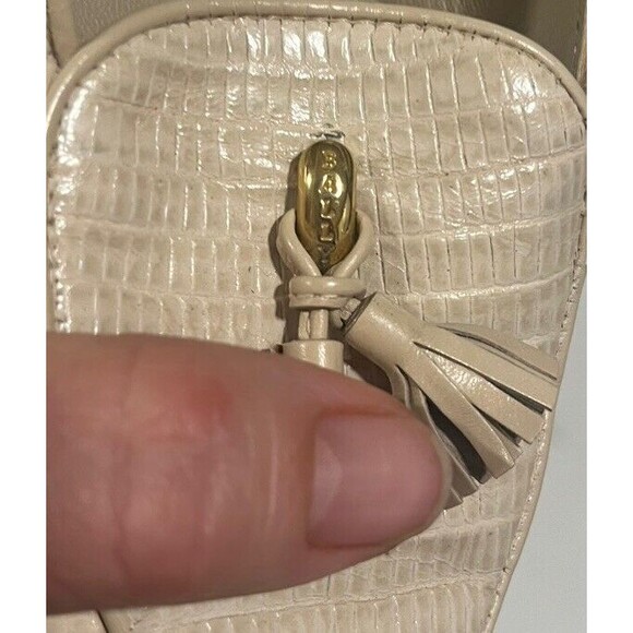 Vintage Women’s Bally ‘Gerry’ Tasseled Bone Loafers Embossed Snake Skin Sz 10 - Picture 7 of 8
